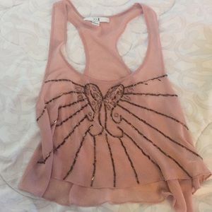 Sequined Blush crop top